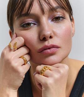 Anillo RADIANT Gaga Spiral dorado abierto eslavones
