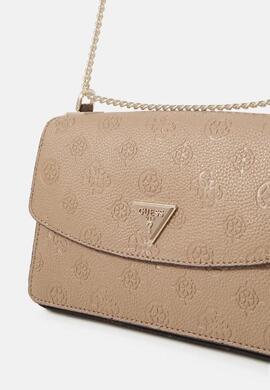 Guess bolso taupe peq con solapa tiras anillas