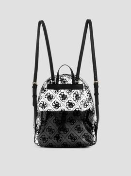 Mochila GUESS Tuana Transparente Logos Negros