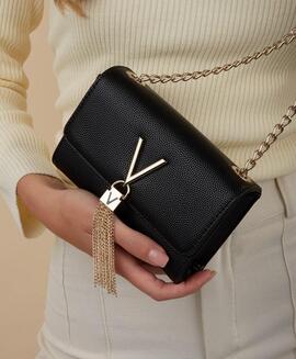 Bolso VALENTINO Divina negro rugoso pequeño