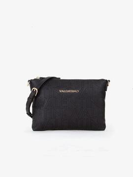 Bandolera VALENTINO negra plana logos grabados