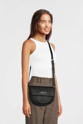 Bandolera VALENTINO negra solapa letras grabadas