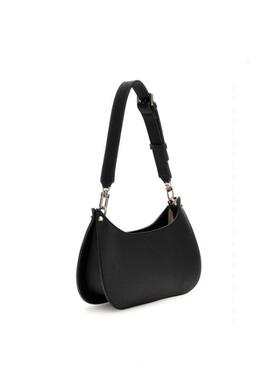 Bandolera GUESS negra piel cremallera