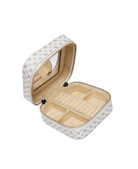 Joyero GUESS cuadrado blanco logos marrones