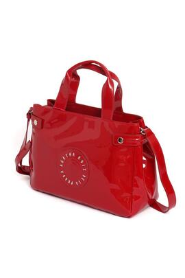 Bolso AGATHA charol rojo logo redondo delante