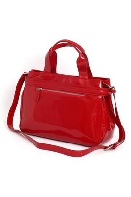 Bolso AGATHA charol rojo logo redondo delante