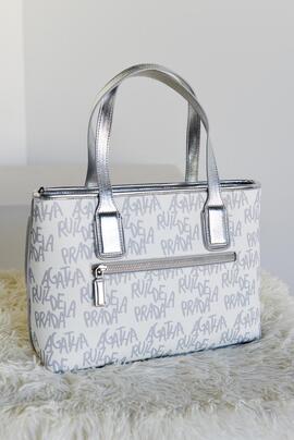 Shopper AGATHA  blanco logos plata