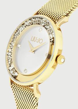 Reloj LIUJO dorado milanes esfera piedras swarovsk