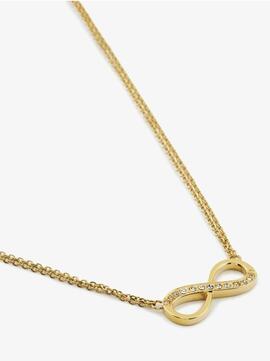 Colgante LIUJO dorado doble cadena infinito