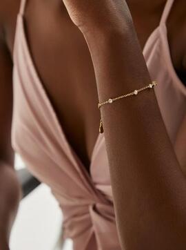 Pulsera LIUJO dorado chatones salteados