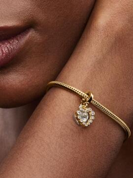 Charm PANDORA Colgante Doble Corazón Brillante