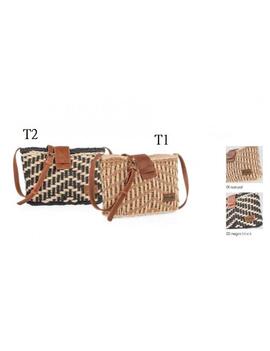 Bandolera LOIS natural boton tejida