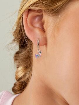 Aros MAREA mini plata unicornio colores