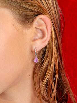 Aros MAREA  plata mini pez morado