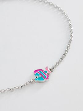 Pulsera MAREA  plata pez azul