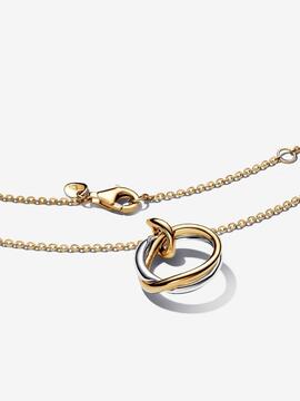 Colgante PANDORA dos tonos aros forma organica