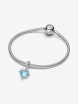 Charm PANDORA colgar plata delfines cristal murano
