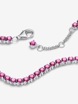 Pulsera PANDORA tenis plata circonitas rosas