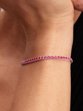 Pulsera PANDORA tenis plata circonitas rosas