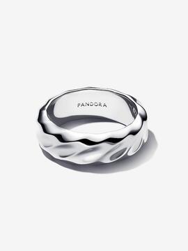 Anillo PANDORA plata banda ancha ondulada