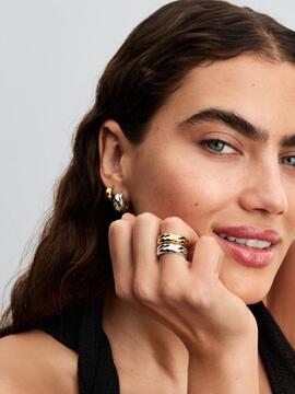 Anillo PANDORA plata banda ancha ondulada
