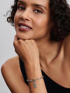 Medallon PANDORA plata con una rosa dorada