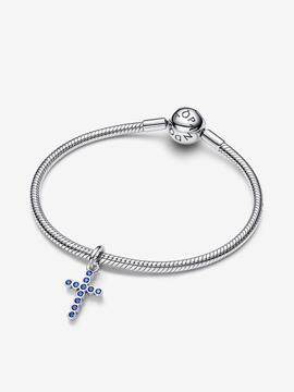Colgante PANDORA plata cruz circonitas azules