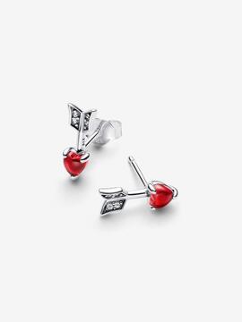 Pendientes PANDORA Flecha y Corazón Cristal de Murano