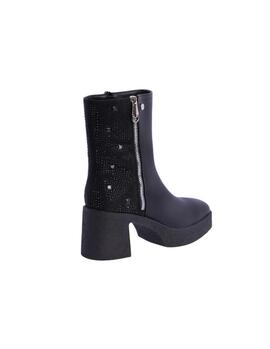 Botin AMICHI Amor negro plataforma brillos negros