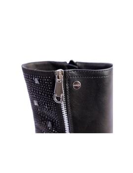 Botin AMICHI Amor negro plataforma brillos negros