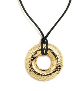 Colgante PERTEGAZ dorado circulo ancho croco