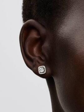 Pendientes PANDORA plata halo cuadrado