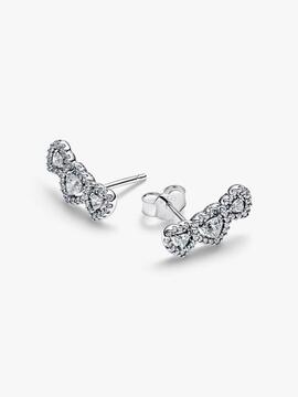 Pendientes PANDORA Botón Triple Halo Corazón