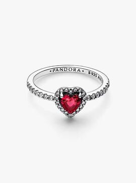 Anillo PANDORA Corazón Nivelado Rojo Brillante