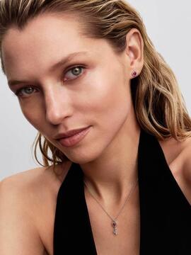 Pendientes PANDORA de Botón Corazón Elevado Rojo