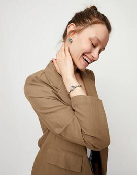 Pulsera UNO DE 50 cristal facetado ovalado azul