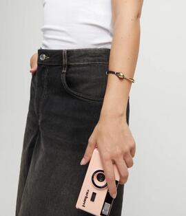 Pulsera UNO DE 50 brazalete de cuero marrón