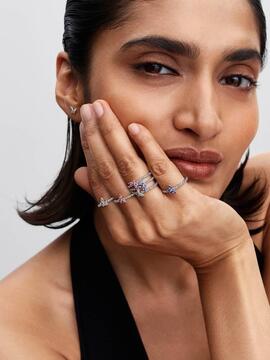 Anillo PANDORA plata mariposa rosa brillante