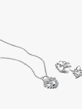 Pendientes PANDORA de Botón Candado Corazón Brilla