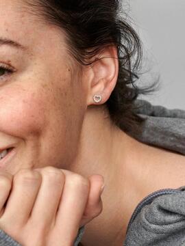 Pendientes PANDORA plata corazon circonitas