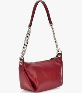 Bolso GUESS granate liso hombro cadena fina dorada