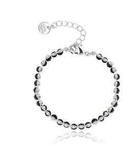 Pulsera LUXENTER plateada piedras negras
