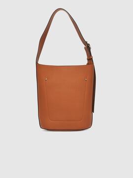 Bolso GUESS hombro camel tipo bombonera