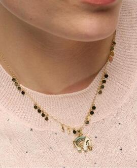 Colgante LUXENTER  dorado elefante blanco circ colo