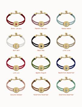 Pulsera UNO DE 50 cuero doble piedra nacimiento ojo