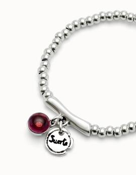 Pulsera UNO DE 50 cuentas con cristal de Murano rojo