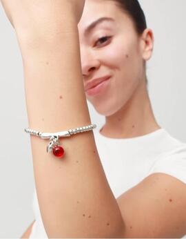 Pulsera UNO DE 50 cuentas con cristal de Murano rojo