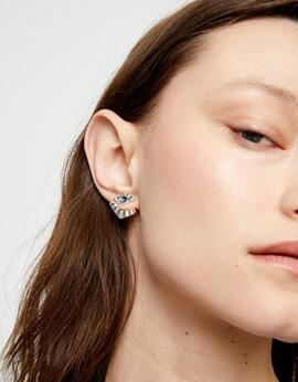 Pendientes UNO DE 50 con forma de ojo y cristal azul