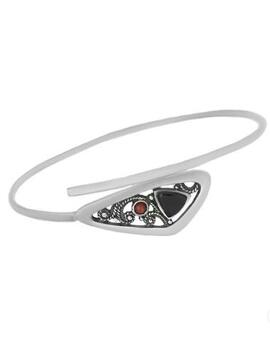 Pulsera FINK brazalte plata azabache y coral