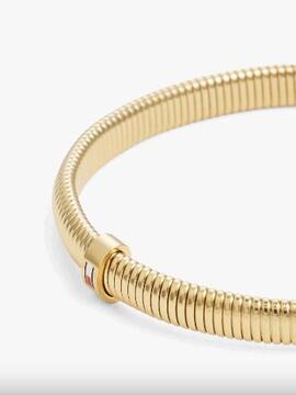 Tommy pulsera tipo brazalete dorada peq